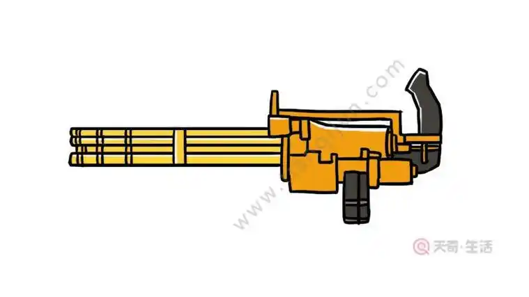 加特林简笔画加特林简笔画加特林机枪简笔画法简笔画枪简笔画图片大全