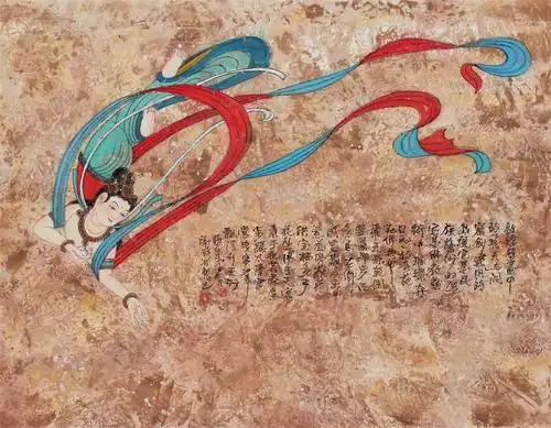 共展出敦煌壁画作品65幅,内容涵盖 敦煌菩萨,飞天,乐伎,供养菩萨四大
