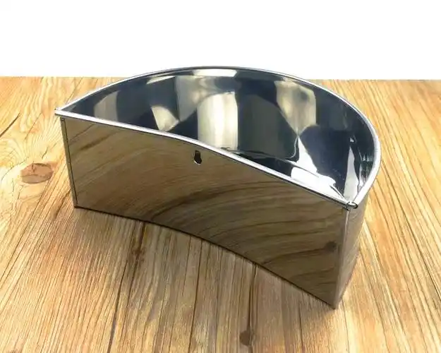 允冠不锈钢腰斗砧板围烧味垃圾收纳斗半圆形商用餐厅厨房杂料桶置物盒