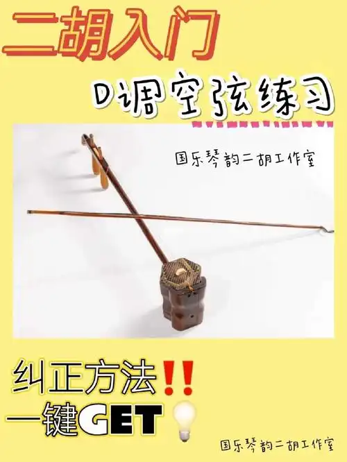 99干货满满!二胡入门零基础d调空弦练习
