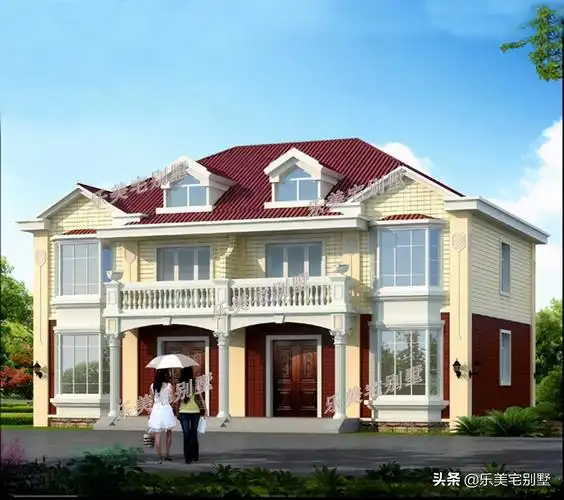 8套农村兄弟双拼别墅效果图及施工案例真实实景图二三层自建房设计图