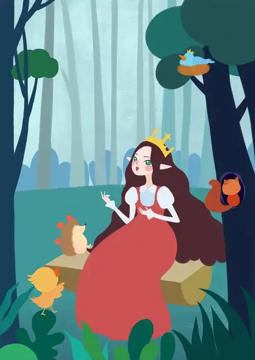 插画海报—森林公主