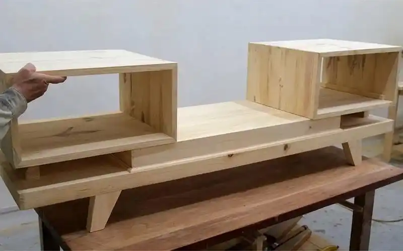 落地款网红电视柜!现场制作全过程!专业木工施工教学!