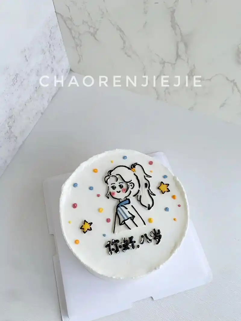 手绘小女孩蛋糕.#手绘小女孩蛋糕 #小女孩蛋糕 #手绘卡通头 - 抖音