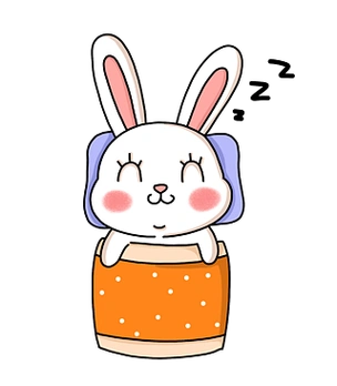 手绘可爱睡觉的兔子下载
