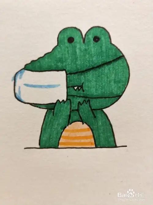 戴口罩的小动物简笔画