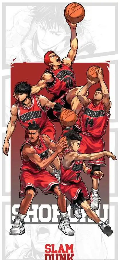 灌篮高手漫画版第二波湘北五虎定妆照