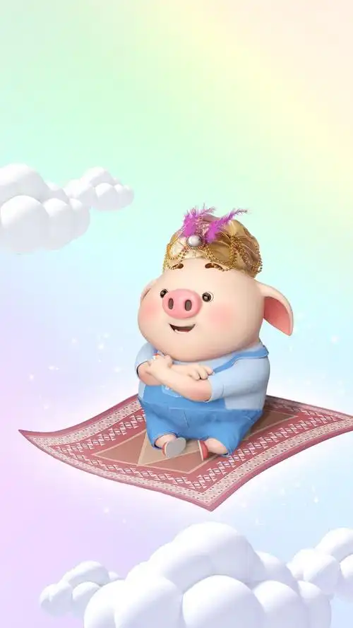 坐着飞毯的猪小屁
