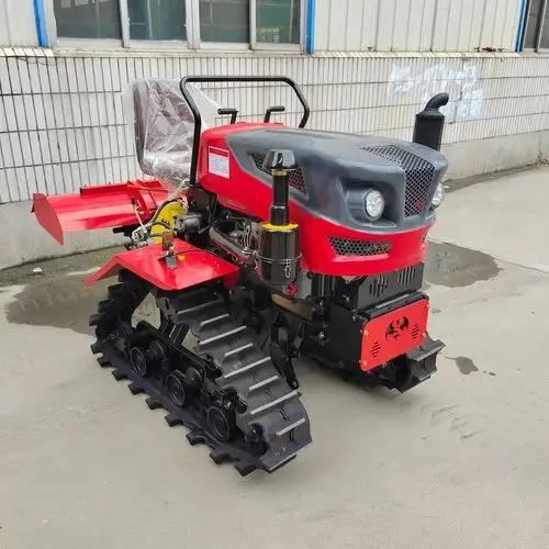 德鑫25马力水旱两用履带式旋耕机  一机多用可乘坐农用微耕机  水田泥