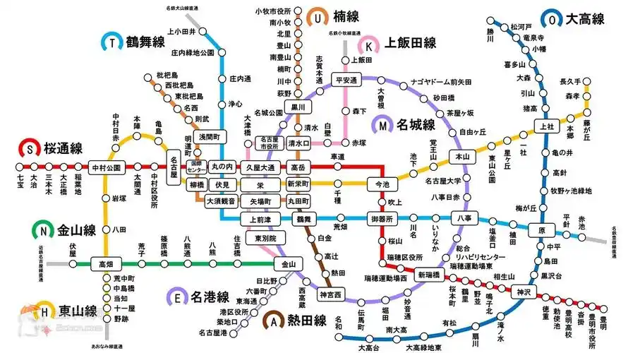 2ch:超大都会名古屋的地铁线路图wwww