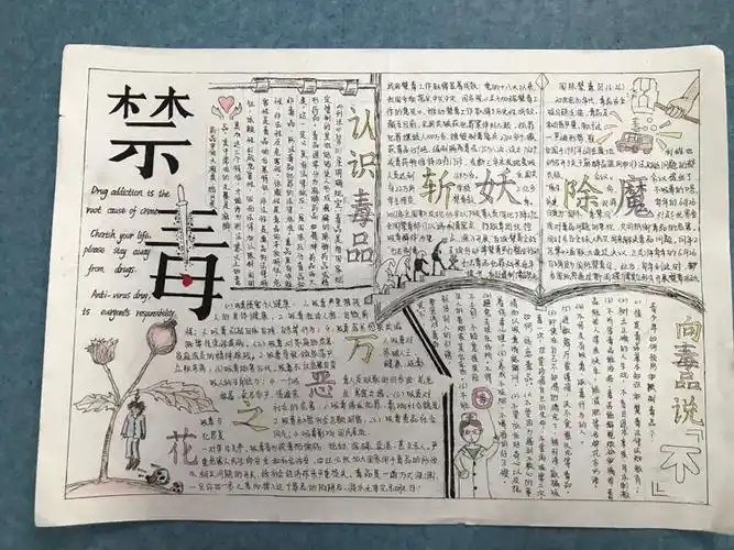 【手抄报】《禁毒》 贵阳市第一中学 龚雪灵