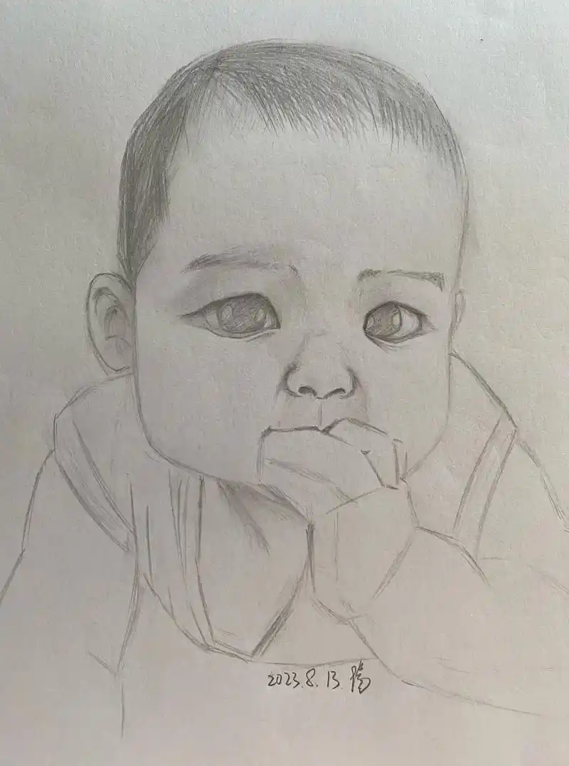 素描练习.来啦@樂i 请查收,为什么女宝宝都这么可爱#人类幼 - 抖音