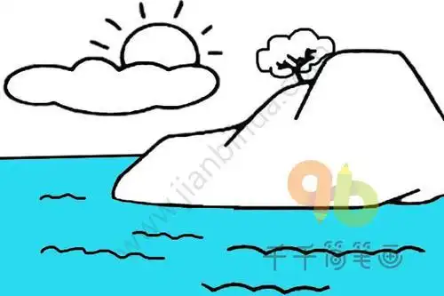 湖水简笔画