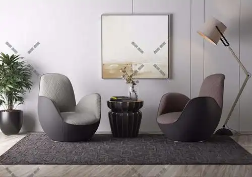 后现代创意单人沙发-效果图库-绘盟网,会盟网-专注室内设计师服务的