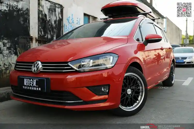 大众高尔夫嘉旅安装德国dotz revvo dark抛边轮毂17寸