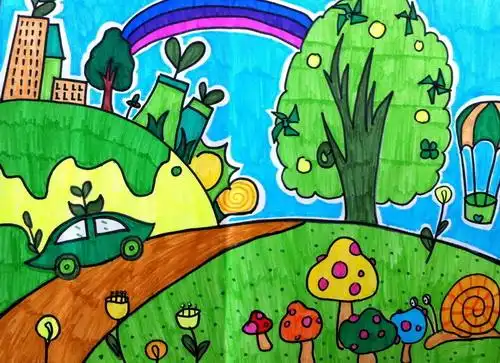 绿色城市/少儿绘画作品/儿童画/网络美术馆_中国少儿美术教育网