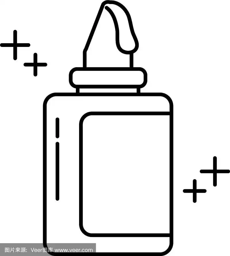 墨水瓶办公室线条图标风格