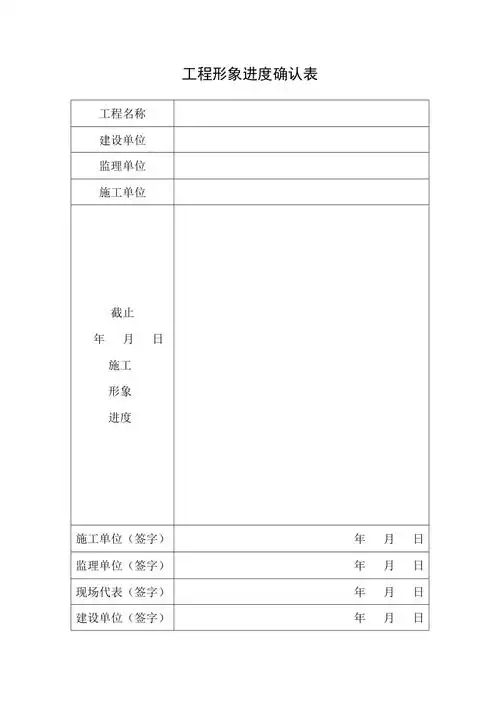 工程形象进度确认表doc