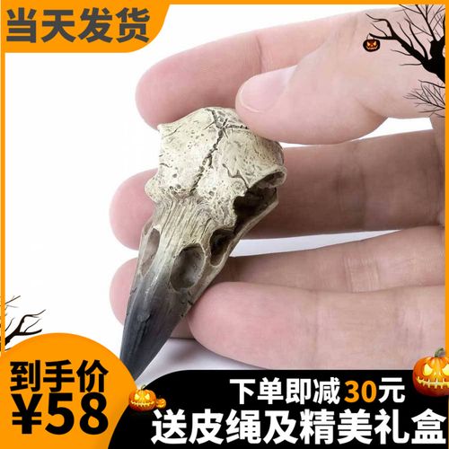 alchemy a牌 v66 鸟头摇滚朋克哥特鹰鸟鸦髅树脂乌鸦头骨吊坠项链