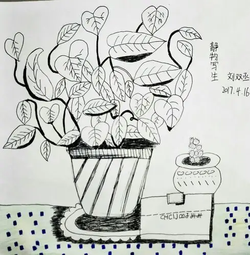 4.16丹尼斯校区白石大师班周日上午作品写生《静物组合》