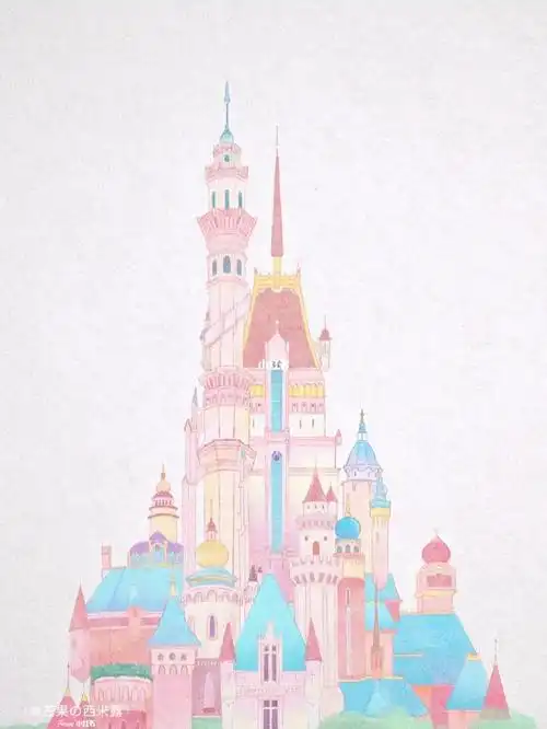69手绘打卡迪士尼城堡