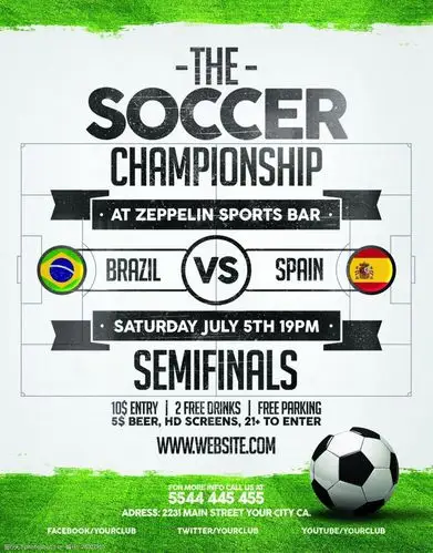 纯英文酷炫足球海报psd