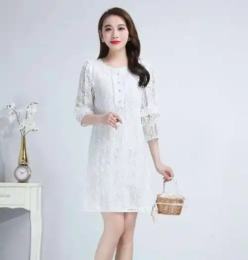 雪纺品牌大码女装连衣裙2022春新款简约气质连衣裙厂家直销