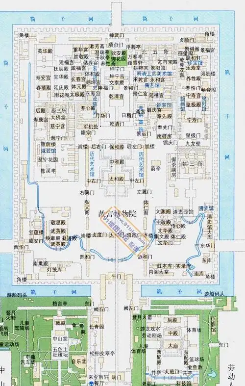 北京故宫旅游示意图
