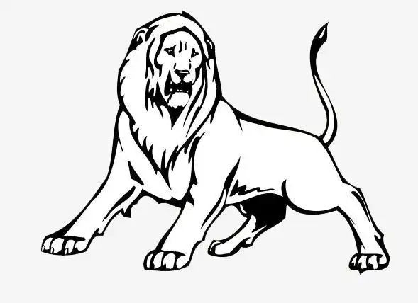 原创简笔画卡通动物手绘ai矢量免扣元素狮子如何画凶猛的狮子简笔画