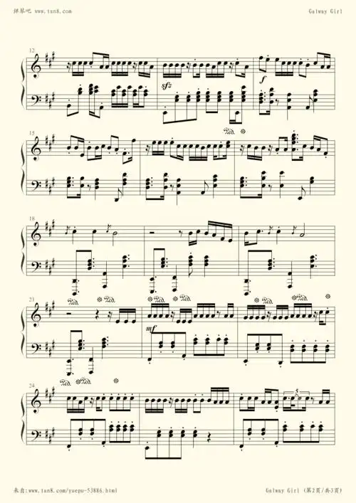 钢琴谱 - galway girl[ed sheeran(艾德·希兰)]-z0271