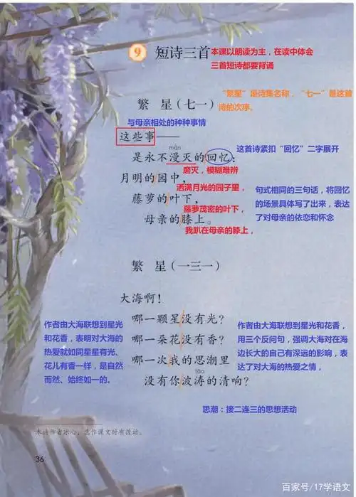 冰心写的诗很短,这三首是小学四年级的课文,但是值得你读一读