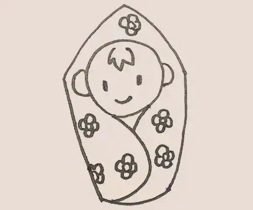 婴儿简笔画步骤图解教程彩色画法步骤