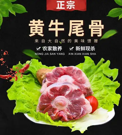 新鲜牛尾骨黄牛尾巴黄牛肉清真冷冻批发品质牛尾巴3斤