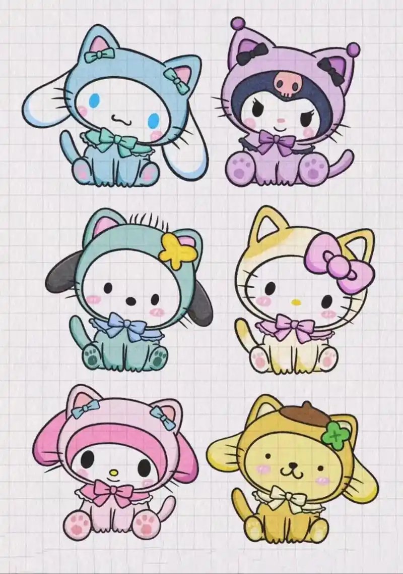 三丽鸥家族简笔画.#图文伙伴计划 #简笔画 #画画 #儿童简 - 抖音