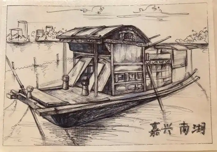 国教学院手绘红船精神红色地图