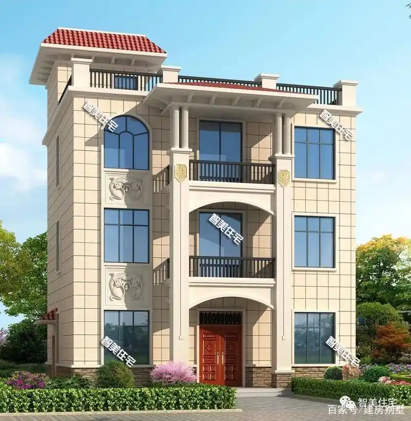 平顶三层半别墅,每层一户的兄弟叠拼住宅,这样建房造价很低