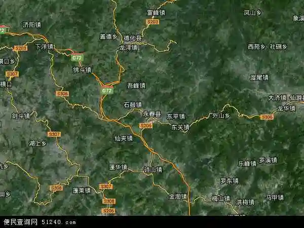 中国福建省泉州市永春县地图(卫星地图)