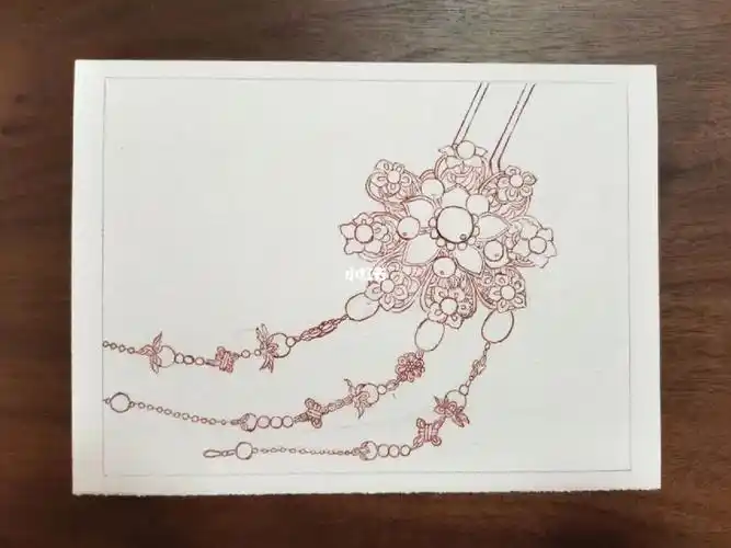 古风首饰-水彩课程指路@千江月水彩#寻找小红书绘画大神  #水彩