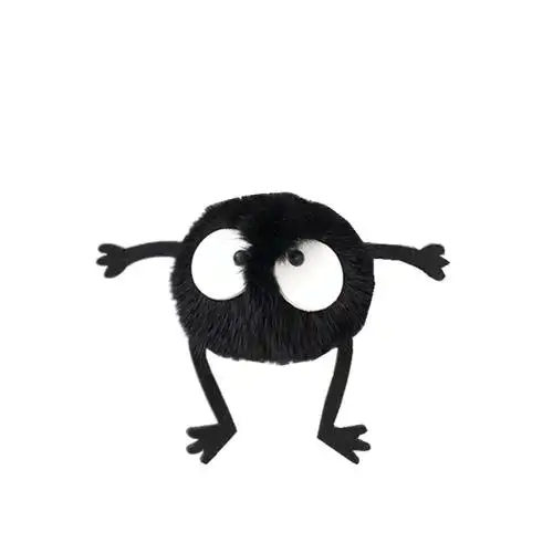 挂件新款黑炭煤球毛绒水貂毛小玩偶卡通包包包挂件