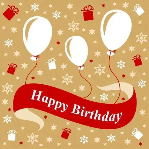 气球图案的生日贺卡矢量背景设计