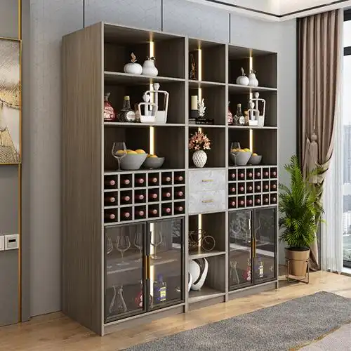 酒柜现代简约客厅餐边柜一体靠墙红酒家用装饰品摆件酒柜