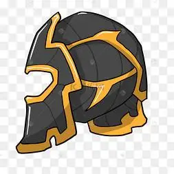 手绘黑色的头盔插画