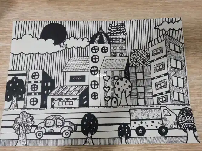 简笔画 #线描 #城市