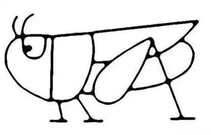 灰蝗虫幼虫简笔画