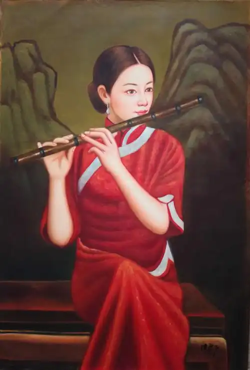 陈逸飞在美国创作的油画充斥着时尚姿色的外国女性,摆弄着各种乐器