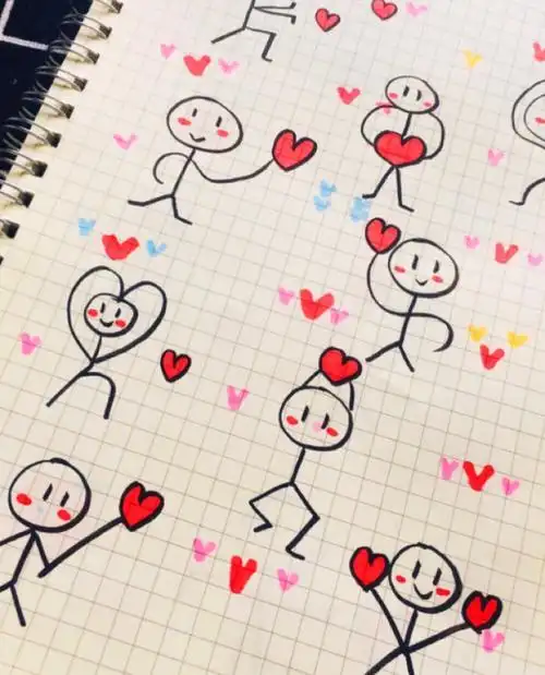 画送个小爱心给你一学就会简笔画小人送心简笔画抖音简笔画发射小心心