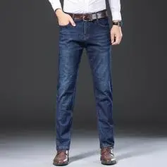 romon罗蒙罗冠2023男士牛仔裤商务休闲宽松直筒男裤
