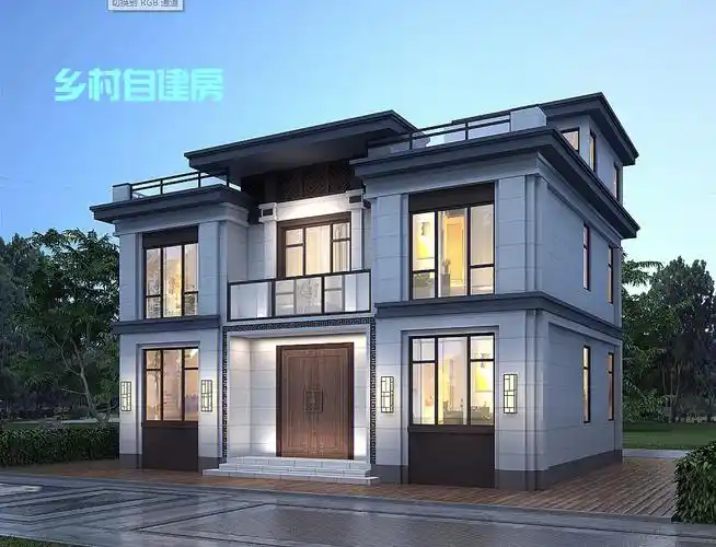 新中式自建房平顶坡屋顶
