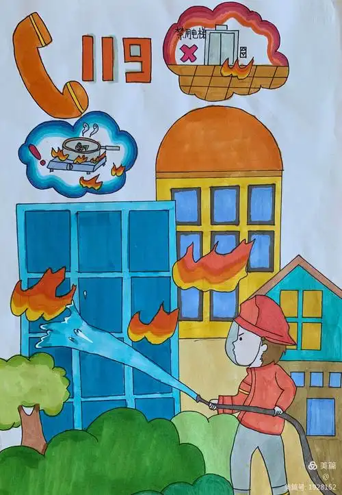 小榄镇第二中学消防安全绘画微展