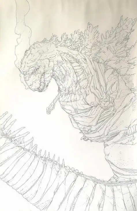 哥斯拉素描画 哥斯拉素描画图片